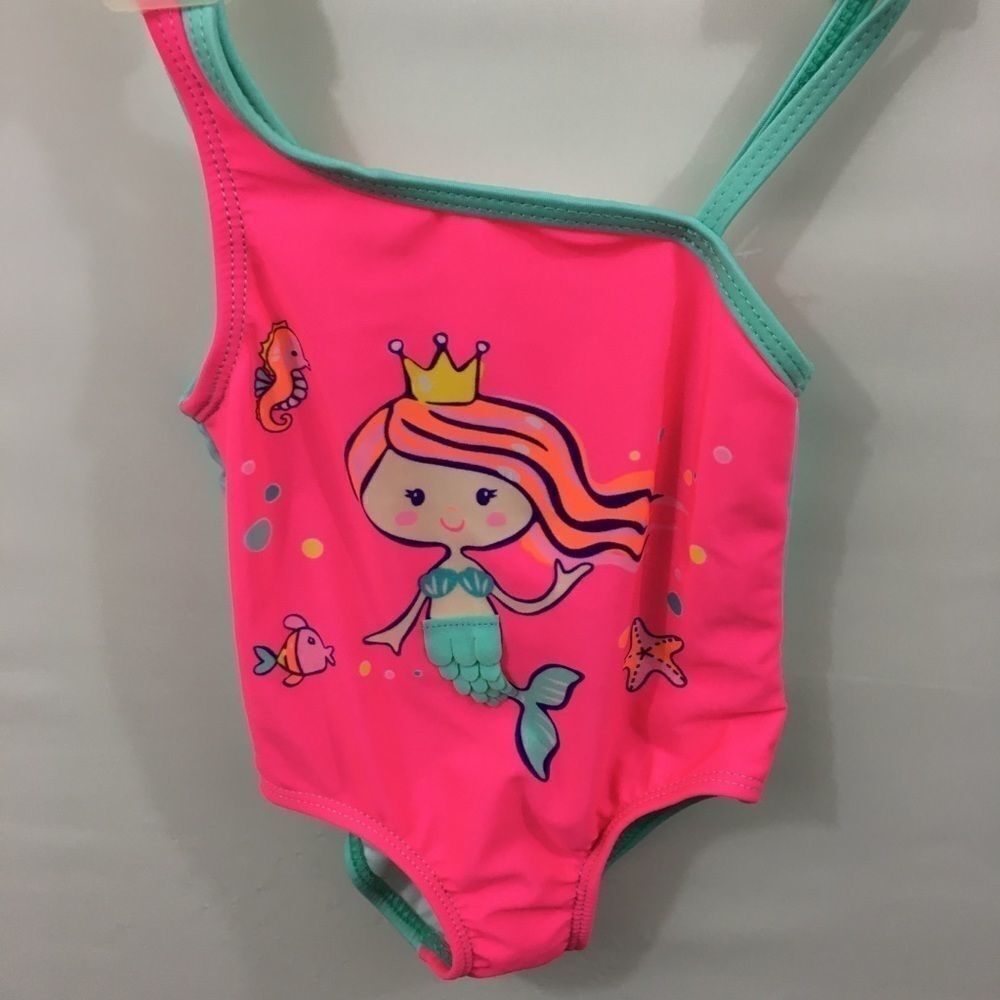Wonder Nation 1pc Swimsuit 3-6mo with a Mermaid